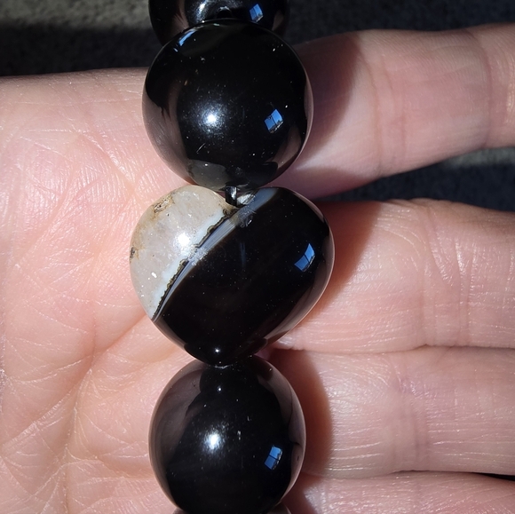 Rainbow Obsidian Bracelet With Heart - Picture 6 of 15